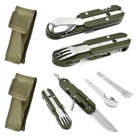 Aoreun 2PCS Vaisselle Pliante en Acier Inoxydable