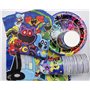Critters Lot de 61 ustensiles de table souriants Thème jeu d'horreur Vaisselle de fête d'anniversaire pour enfants 20 personnes