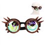 JTLB Lunettes Steampunk, Kaléidoscope Rave Goggles Rainbow Crystal Lenses Réglable Trippy Psychedelic Steampunk Lunettes Cosplay