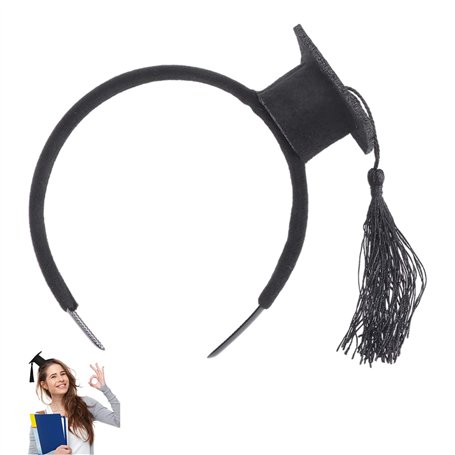HXHWKEN Bandeaux en Plastique Bandeau de Chapeau de Graduation Serre-tête avec Mini Chapeau pour Décoration de Remise de Diplôme