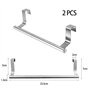 2 Pièces Porte Serviette de Porte Barre Torchon Cuisine Acier Inoxydable Porte Serviettes à Suspendre sans Perçage pour Salle de
