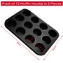 Fousenuk Lot de 2 Moules à Muffins en Acier Carbone Antiadhésif, Paquet 24 Moules Cupcakes Et Muffins Réutilisables pour Cupcake