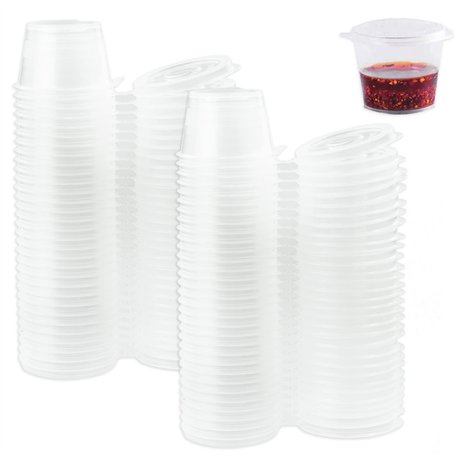 LAMXD Lot de 100 boîtes de conservation anti-fuite de 1 oz avec couvercle