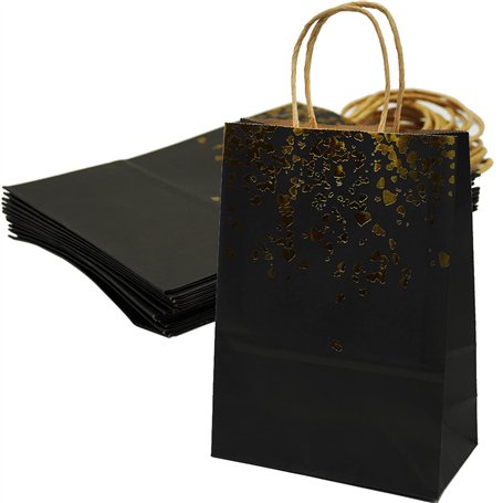 Lot de 24 sacs cadeaux en papier kraft avec poignée pour Noël