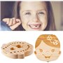 GeekerChip boîte pour dents de lait(fille) cadeau pour enfants en bois de souvenir,boîte en bois pour ranger les dents[Version f