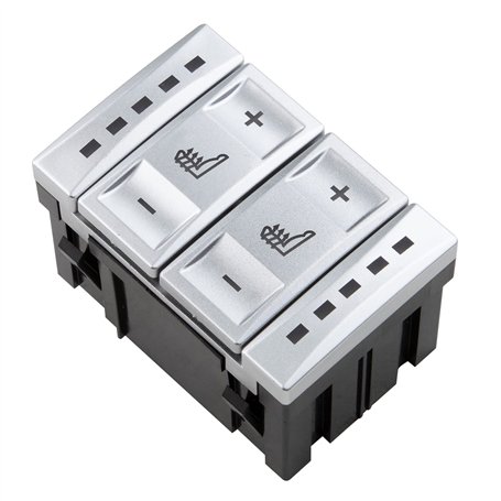 KASturbo Bouton de commande de chauffage de siège compatible avec Galaxy MK3 S-MAX Mondeo MK4 6M2T19K314AC BS7T19K314AB Argent