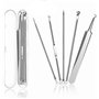 ElloLife Lot de 5 extracteurs de comédons avec boîte en acier inoxydable pour enlever les points noirs et l'acné - Pour tous les