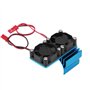 Dissipateur de Chaleur de Ventilateur de Refroidissement de Moteur 540/550 pour 1/10 Voiture électrique RC(Bleu)
