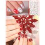 Kalolary 10 Feuilles Nail Art Stickers Autocollants, Noël Sticker Ongle Auto-adhésif, Décalque de Transfert Pour Femmes Filles E