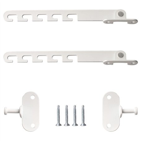 Houdao 2 pièces 18cm Entrebailleur Fenetre Sans Perçage Bloque Fenetre Ouverte et Verrous de Portes avec 4 Vis Bloc Fenetre pour