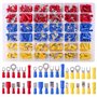 Glarks 540pcs 22-16 / 16-14 / 12-10 Gauge Mixed Quick Disconnect Electrical Insulated Butt Bullet Spade Fork Ring Solderless Cri