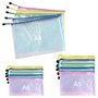 Nutabevr 15 Pièces 5 Couleurs Pochette Zip Chemise Plastique Mesh (A4+A5+A6)
