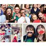 OFKPO Photo Booth Props, 76 pcs DIY Photo Booth Props Accessoires Colorés, Lunettes, Moustaches, Lèvres, Nœuds Papillon, Chapeau
