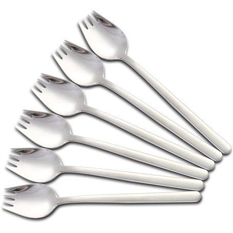 Lot de 6 fourchettes à salade en acier inoxydable SUS304 (20 cm)