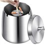 Cendrier d'extérieur avec couvercle à cigarettes - Grand cendrier coupe-vent - 10 × 9 × 10 - En acier inoxydable - Cendrier temp