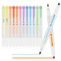 Surligneurs pastel EooUooIP - Ensemble de 12 surligneurs pastel à double pointe à séchage rapide, assortiment de couleurs de sty
