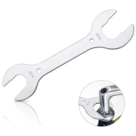 NAEBRO Clé de Casque de Vélo Outil de Clé à Molette Clé à Double Extrémité 30 32 36 40mm 4 en 1 Clé à Cône de Moyeu pour Vélo VT