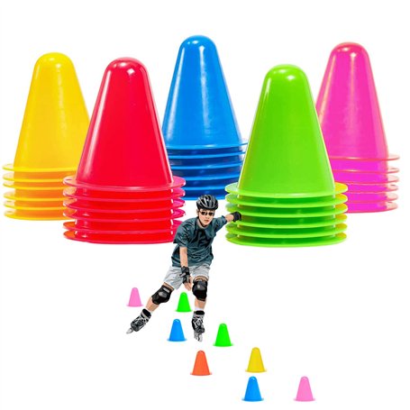 xianzhanEU 30 PCS Cone Plastique 75mm Cônes Sport Coloré pour Football