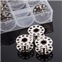 ANCLLO Lot de 25 bobines en métal multifonctionnelles pour Machine à Coudre Universelle avec étui-Canettes Bobine Navette Fil-po