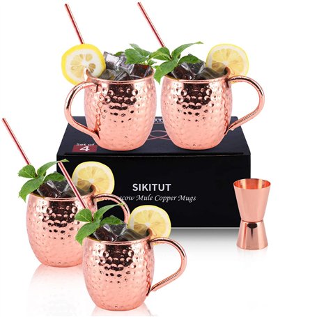 SIKITUT Set of 4 Moscow Mule Tasse Cuivre