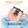 SIKITUT Set of 4 Moscow Mule Tasse Cuivre, Verres à Cocktail Artisanales, Moscow Mule Mugs 550 ml avec BONUS : 4 Pailles en Cuiv
