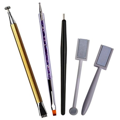 5 Pièces Outil Aimant Bâton Ongles Ensembl