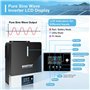 Onduleur Solaire Hybride 6200w 48VDC to 230VAC Pure Sine Off-Grid Wave Inverter with 120A MPPT Solar Controller, Max PV Input Vo