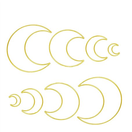 WANGCL Lot de 8 anneaux en métal macramé en forme de demi-lune pour loisirs créatifs (4 tailles)