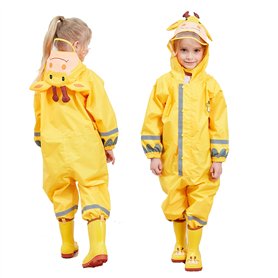 FILOWA Imperméable pour Enfant Fille Veste Manteau Combinaison de Pluie Léger Capuche Poncho Mignon Randonnée Camping Voyage Réu