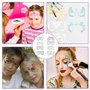 TenaLucy 8 Pièces Pochoirs Tatouage pour Les Yeux,Pochoirs de Peinture Faciale Réutilisables Pochoirs de Peinture pour Le Visage