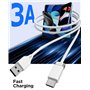 Magtame Staycable Câble USB vers USB C avec support magnétique, câble de charge USB A vers type C, charge rapide et câble de syn