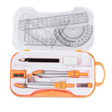 Xgvzs Lot de 10 compas de dessin avec rapporteur mathématique avec règles pour étudiants