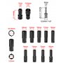 QWORK® 11 Pièces Douilles à Chocs 1/2 Pouce avec Adaptateur Douille, Coffret Douille Hex Longue 10/12/13/14/15/16/17/19/22/24 mm