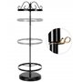 QWORK® 6 Niveaux porte de boucles d'oreilles, Support bijoux rotatif en métal, Distance entre les niveaux réglable, Capacité de