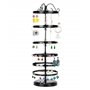 QWORK® 6 Niveaux porte de boucles d'oreilles, Support bijoux rotatif en métal, Distance entre les niveaux réglable, Capacité de