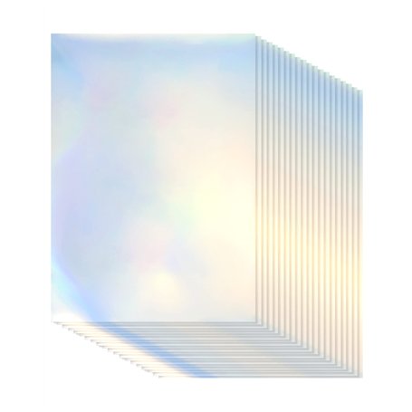 QWORK® 20 Feuilles de Papier Holographique Imprimable - Format A4 - Papier Autocollant en Vinyle Séchage Rapide et Imperméable p