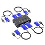 Yinker Commutateur VGA KVM 4 ports VGA KVM pour clavier souris haut-parleur USB avec câble KVM