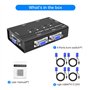 Yinker Commutateur VGA KVM 4 ports VGA KVM pour clavier souris haut-parleur USB avec câble KVM