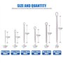 Glarks 340-pieces 6 tailles en acier inoxydable 304 Cotter Pin Clip principales ultraconfortables Assortiment kit de montage pou