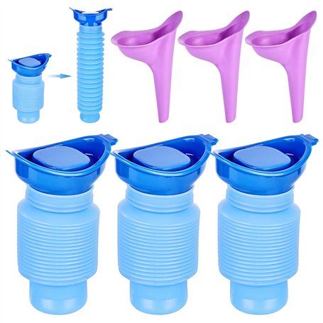 3 urinoirs rétractables - 750 ML - Urinoir d'urgence réutilisable - Bouteille d'urine en Pot - Toilette Mobile Portable - Toilet