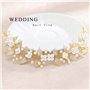 Unicra Or Mariage Perles De Cheveux De Cheveux De Vignes Fleur Feuille Headpieces Accessoires De Cheveux De Mariage Pour La Mari