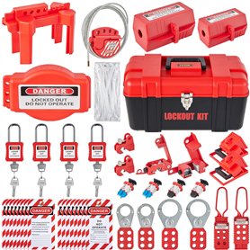 VEVOR Kit d'Étiquetage de Verrouillage 42 Pièces Kit de Station de Cadenas d'Étiquetage 40 x 24 x 24 cm Kit de Sécurité Électriq