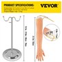 VEVOR Kit Phlébotomie Modèle Bras Pratique de Ponction Veineuse Vaisseaux Sanguins Latex Support pour Injection Intraveineuse Ac