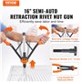 VEVOR Riveteuse Manuelle pour Écrou à Sertir 41 cm Pince à Insert Fileté avec 13 Mandrins 186 Écrous de 13 Tailles Outil à Rivet