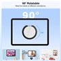 MoKo Support Mural Universel pour Tablette/Téléphone, Lot de 2 Support Rond Réglable Rotatif à 90° avec Vis + Adhésif pour Smart