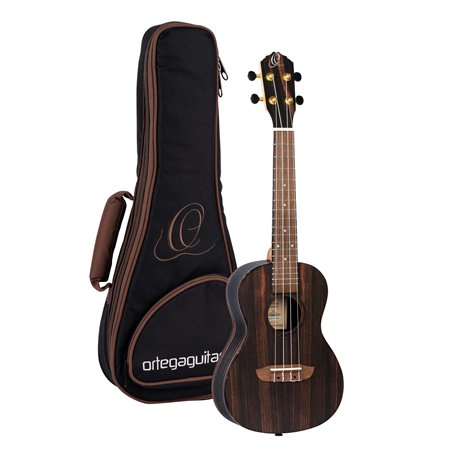 Ortega Guitars Ukulélé Concert Acoustique – Série Timber – Housse Incluse – Ébène
