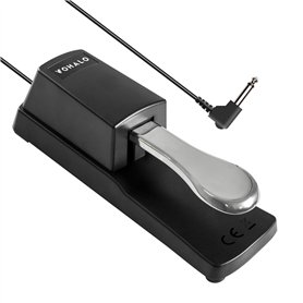 VOHALO Pédale de Sustain Universelle pour claviers MIDI Pianos numériques Pédale d'expression Polarity Switch 2M Cable VOHALO Pédale de Sustain Universelle pour claviers MIDI Pianos numériques Pédale d'expression Polarity Switch 2M Cable