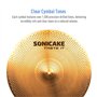 SONICAKE Cymbales à faible volume 14" HiHat+16" Crash+18" Crash+20" Ride jeu de cymbales mèche 5 pièces doré avec pochette de ba