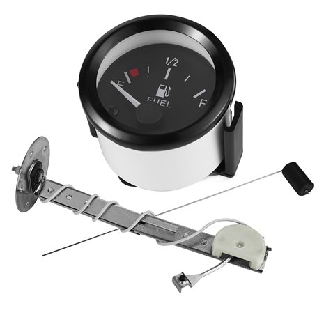 Rupse Jauge de Niveau de Carburant Compteur avec Capteur 52mm E-1/2-F Pointeur 12V Universel Capteur de Niveau d'huile pour Voit