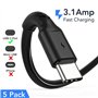 [Lot de 5] Câble USB A vers USB Type C 3A Charge Rapide Cable USB C Android Auto pour Samsung Galaxy A12